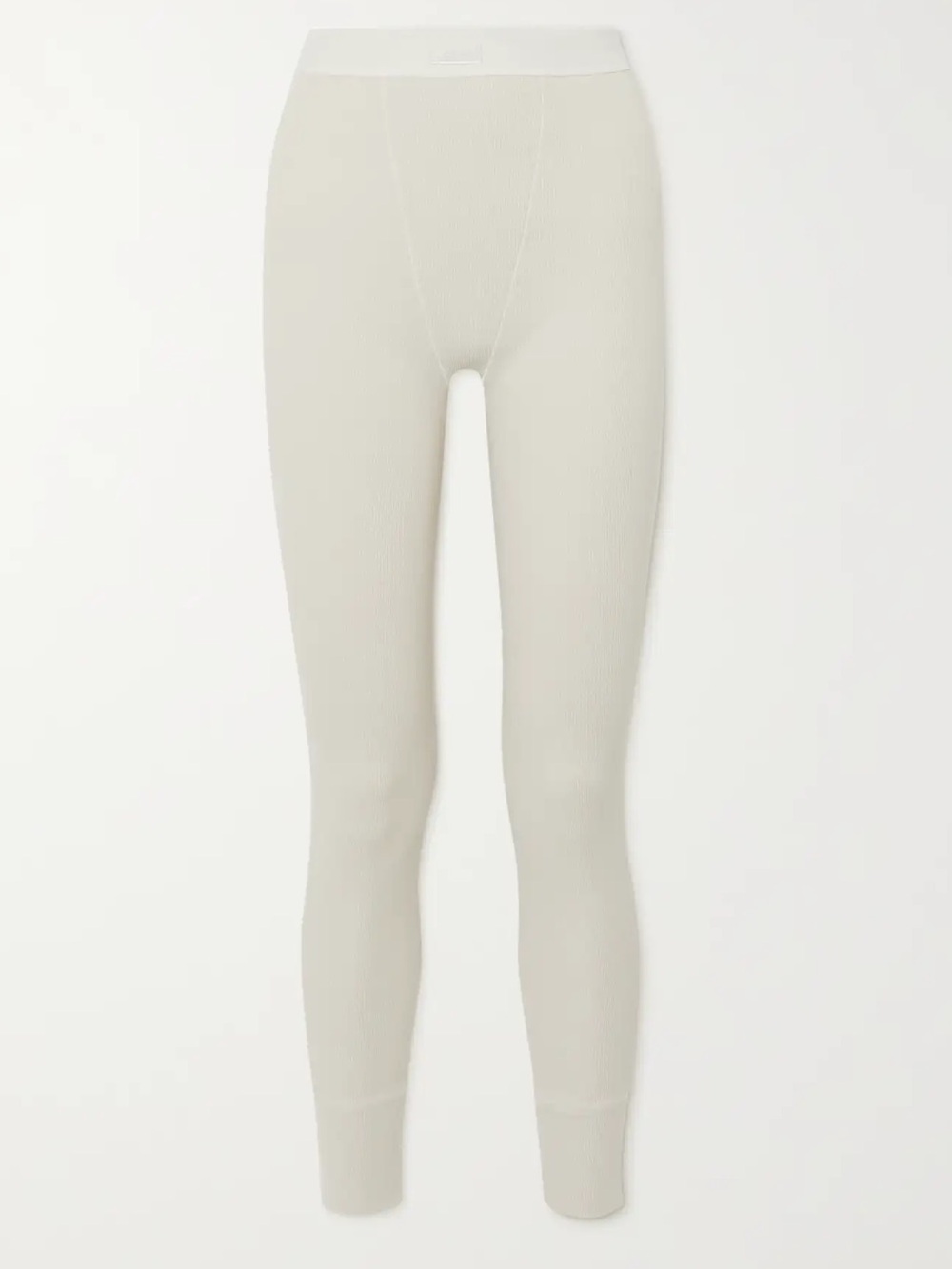 SKIMS Cotton Rib Legging - Bone White High Waisted Tights